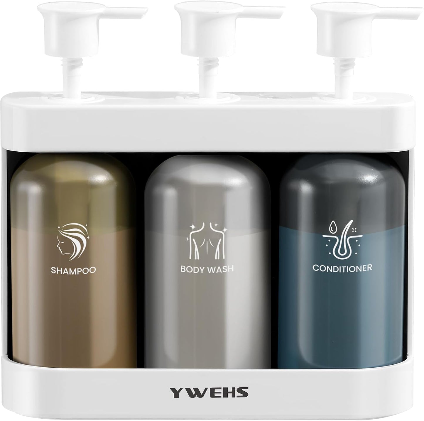 Shampoo and Conditioner Dispenser Shower Soap Dispenser 3 Chamber No Drill Shampoo Dispense for Shower Wall Mounted Shower Shampoo Dispenser 3 Chamber for Bathroom Hotel 3 * 13.37 fl.oz Black