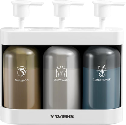 Shampoo and Conditioner Dispenser Shower Soap Dispenser 3 Chamber No Drill Shampoo Dispense for Shower Wall Mounted Shower Shampoo Dispenser 3 Chamber for Bathroom Hotel 3 * 13.37 fl.oz Black