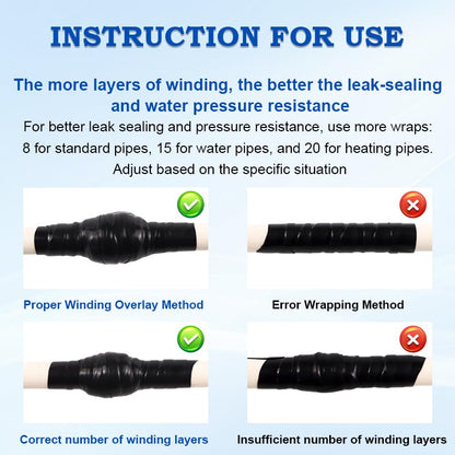 Self Fusing Silicone Tape 1''x16.4 FT Waterproof Self-Amalgamating Repair Tape for Plumbing, Hose, Pipeline & Electrical Cable Winding Emergency Leak Seal for Hot Cold Pipes (0.5mm Thickness)