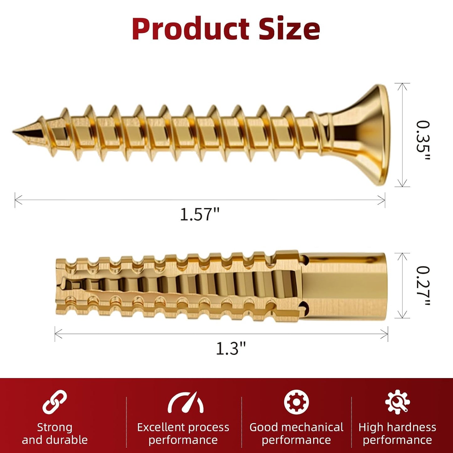 50 PCS Expansion Anchors with Screws for Door Hinge Repair, Hinge Repairs Screw Set, Compatible with Drywall, Concrete, Plaster & Wood Surfaces