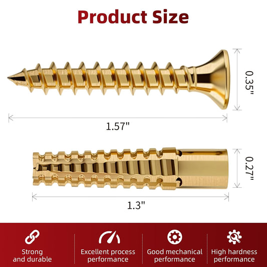 50 PCS Expansion Anchors with Screws for Door Hinge Repair, Hinge Repairs Screw Set, Compatible with Drywall, Concrete, Plaster & Wood Surfaces