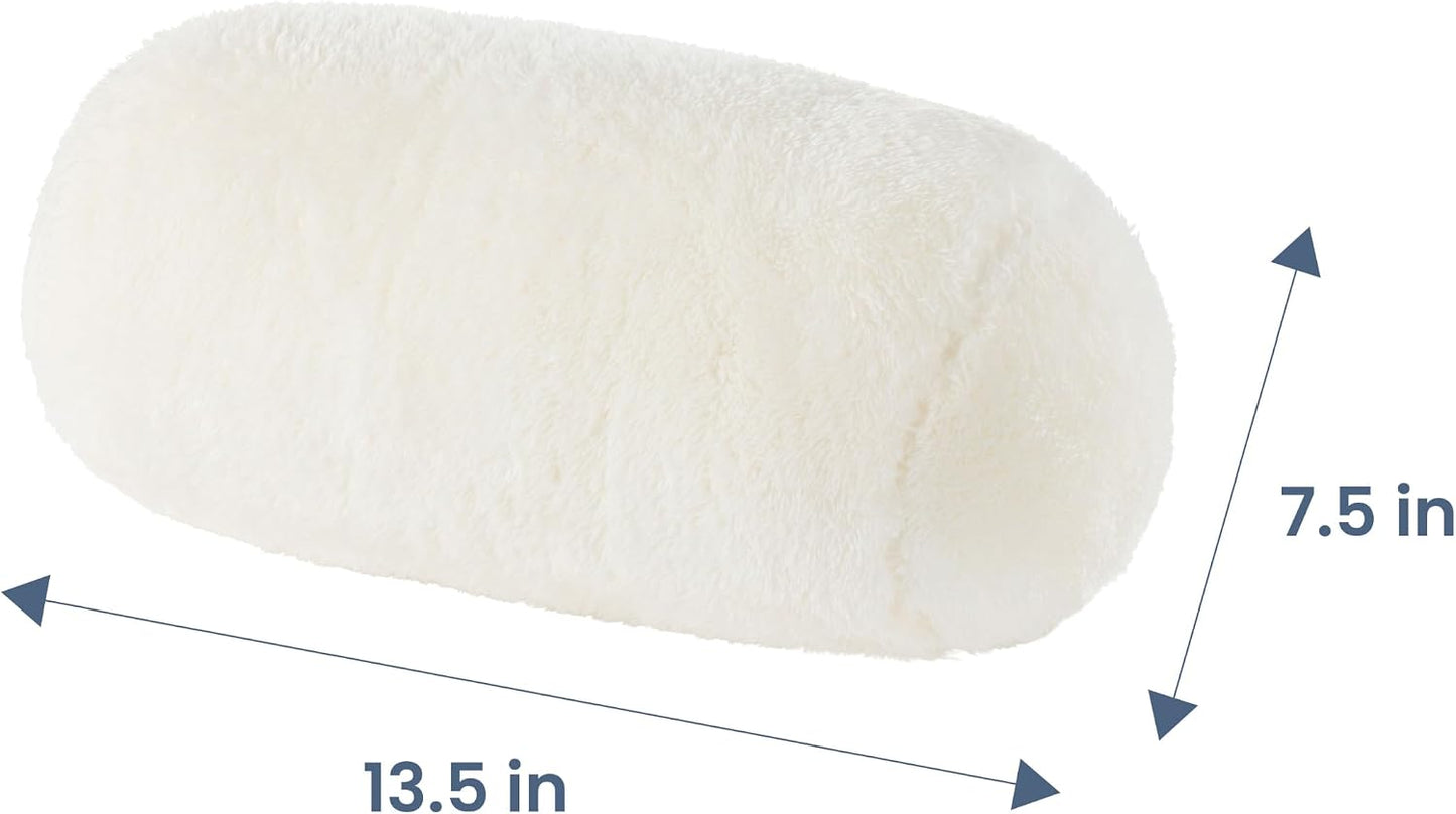 Berkshire Cervical Neck Roll Pillow with Extra-Fluffy™ Removable Cover, Multi-Purpose Bolster Cushion for Couch, Office & Travel, One Size 13.5" x 7.5", Smoke