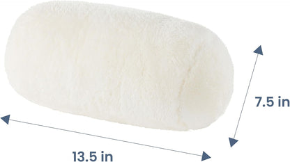 Berkshire Cervical Neck Roll Pillow with Extra-Fluffy™ Removable Cover, Multi-Purpose Bolster Cushion for Couch, Office & Travel, One Size 13.5" x 7.5", Smoke