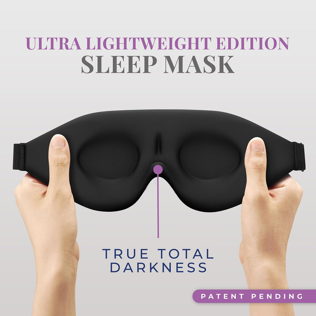 Sleep Mask [2 Pack] - Eye Mask for Sleeping - Ultra Lightweight for Side Sleepers, Contoured, 100% Blackout Sleeping Masks for Women and Men, Blindfold and Eye Covers - S1 Black