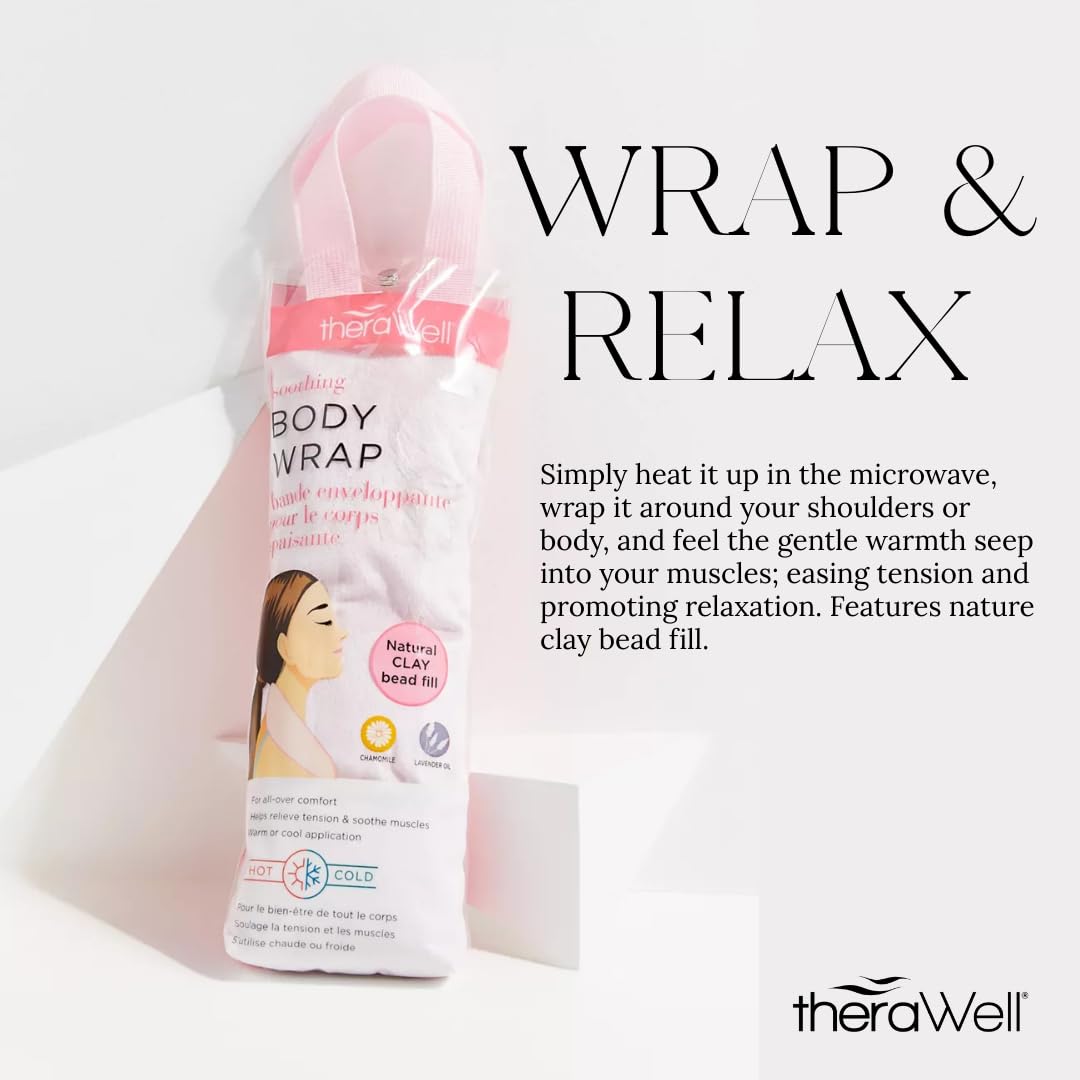 Warming Clay Bead Body Wrap Heating Pad, Perfect for Neck & Shoulder, Hot Cold Therapy Wrap with Lavender & Chamomile Scent, Pink, Pack of 1