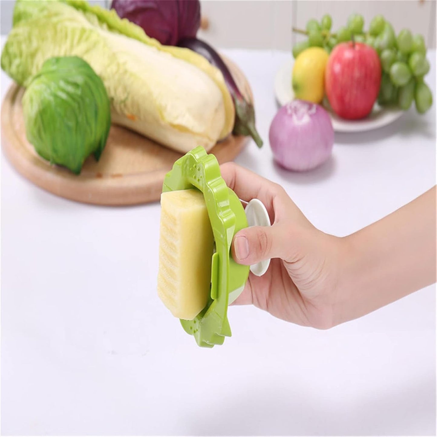 Finger Guard for Cutting Vegetables Food Safety Holder Mandoline Slicing Tool Veggie Shredder Finger Hand Guard for Mandoline Slicer Grater Cutting,Green