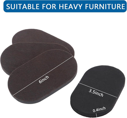 Furniture Slider, 3-1/2" x 6" Oval Heavy-Duty Furniture Movers, Reusable Carpet Sliders for Furniture, Heavy Furniture Moving Pads Moving Sliders - Protect The Surface of The Carpet (8 Pack)