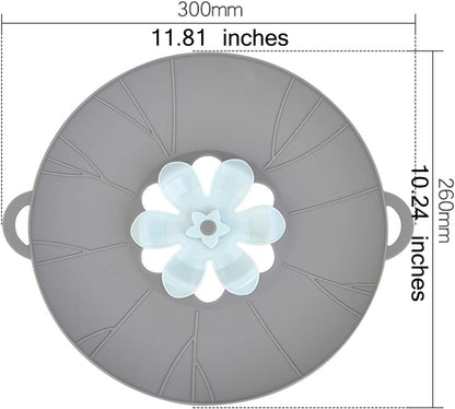 Spill Stopper Lid Cover and Overflow Stopper for Pans and Pots Boil, Silicone Pot Lid Fits Openings above 5.9" in Diameter, 1pc (8.86, Grey)