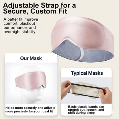FACEMOON 3D Blackout Weighted Eye Mask for Sleep, Airplane Travel Essential | Long flights, road trips, gentle weighted comfort, deep cups, lash-friendly, adjustable strap, daytime naps for men & women