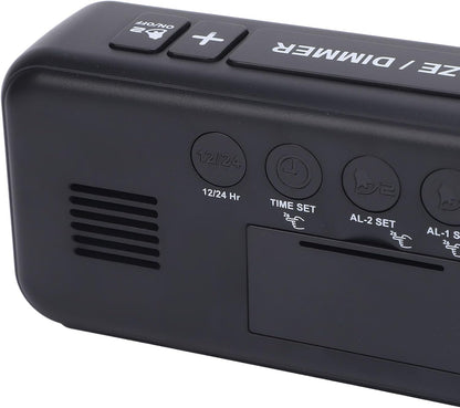 Extra Loud Dual Alarm Clock with Bed Shaker Large LED Display Vibrating Alarm Clock for Heavy Sleepers ABS Material
