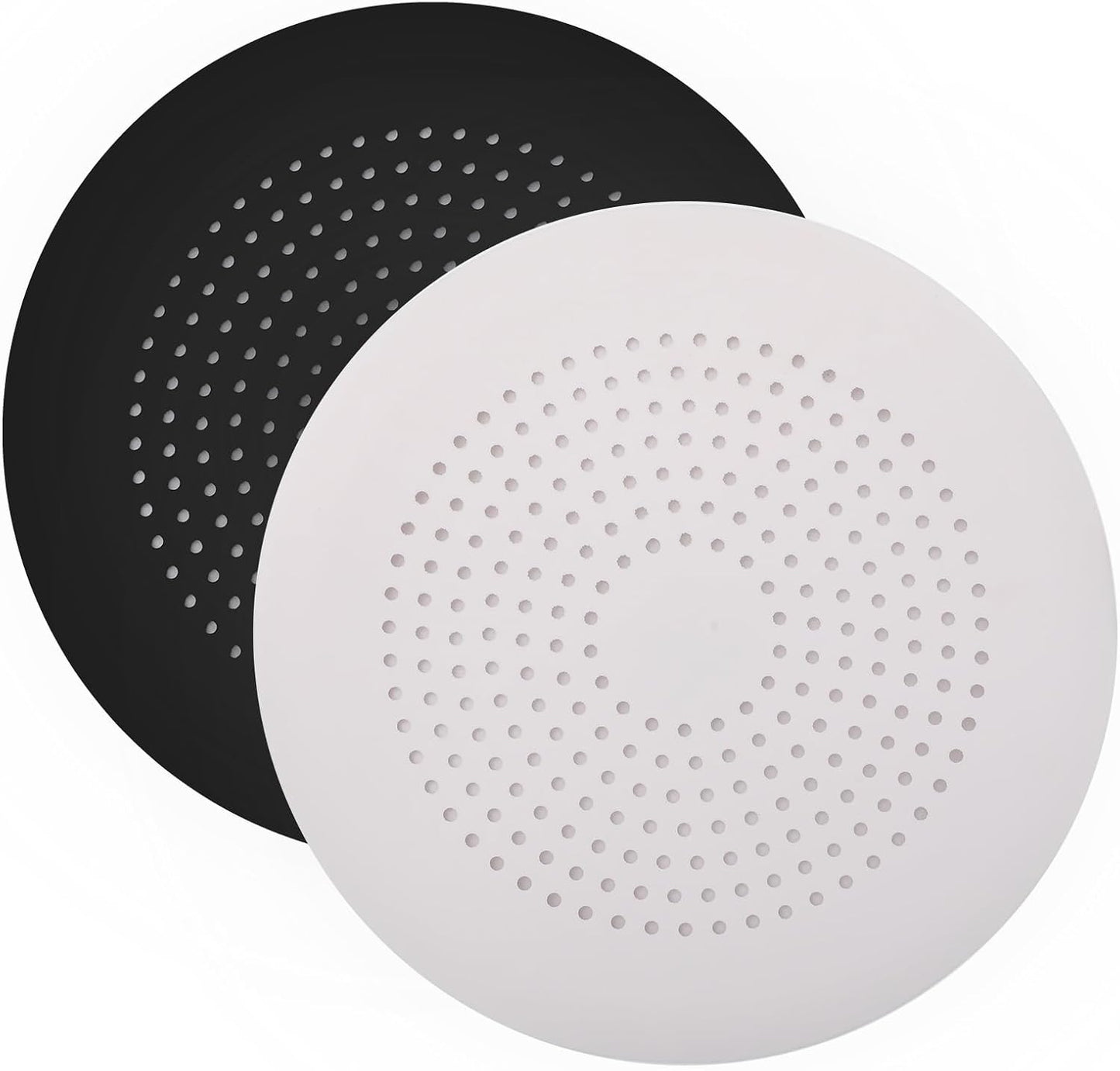 2 Pack Shower Drain Hair Catcher, Silicone Drain Cover with Suction Cup,Shower Drain Protector Drain Strainer Hair Stopper for Kitchen Bathroom Bathtub Sink(New Black 2Pack)