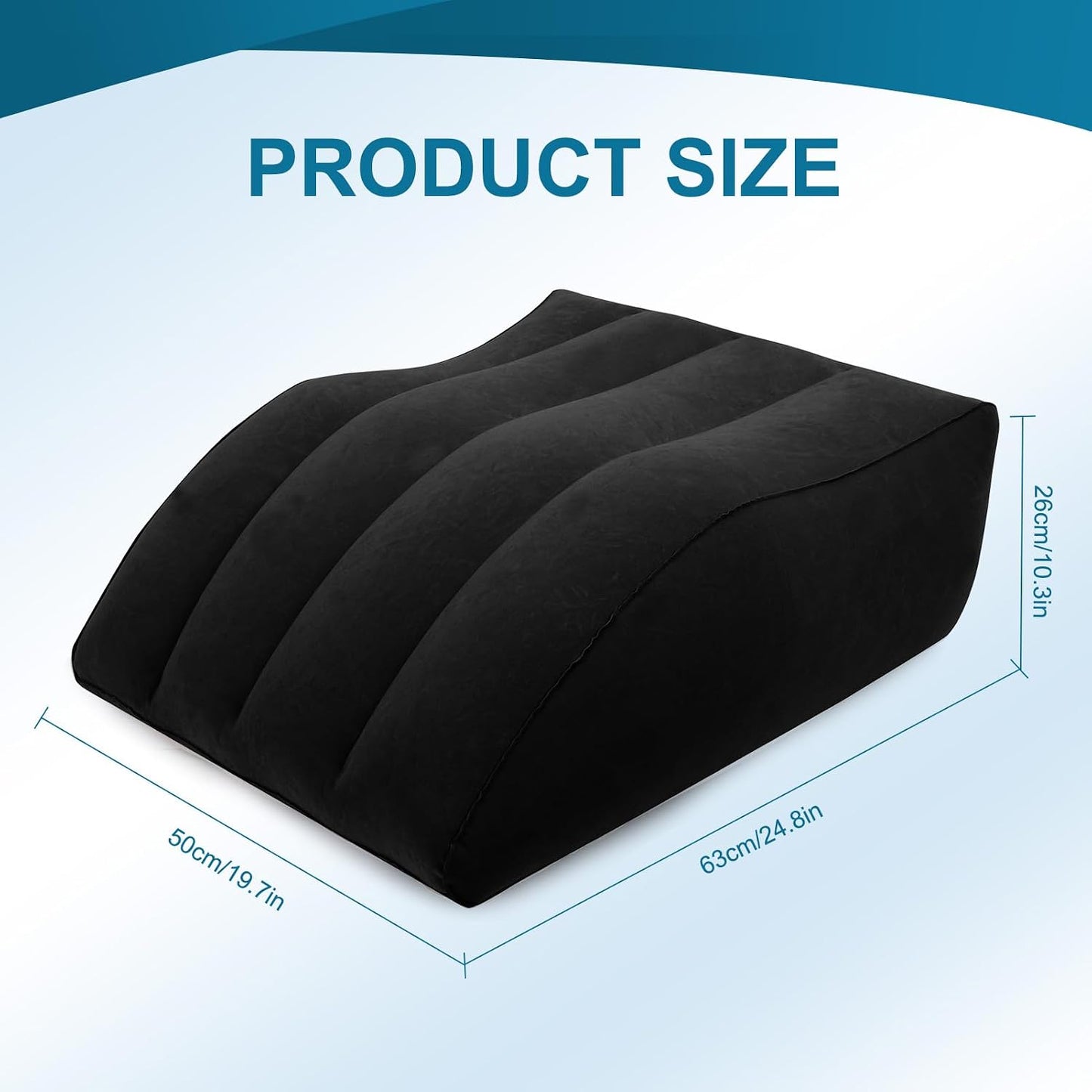 Inflatable Leg Elevation Pillow, Wedge Pillow for Sleeping, Portable Wedge Pillow, Improve Circulataion and Reduce Swelling, for Sleeping, Recovery, Pregnant (Grey)