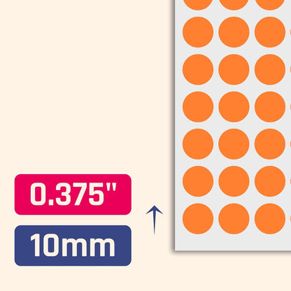 3000 Pieces, Small Colored Dot Round Stickers Labels - 10 Colors, 0.375"