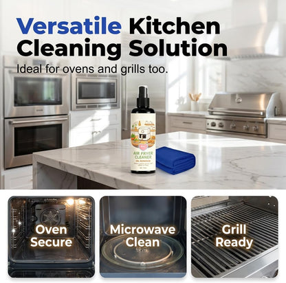 HISKI 2-in-1 Air Fryer Cleaner and Degreaser Spray, Grease Air Fryer Cleaner Spray, Powerful Kitchen Degreaser Foam Spray (1PC, 110ML)