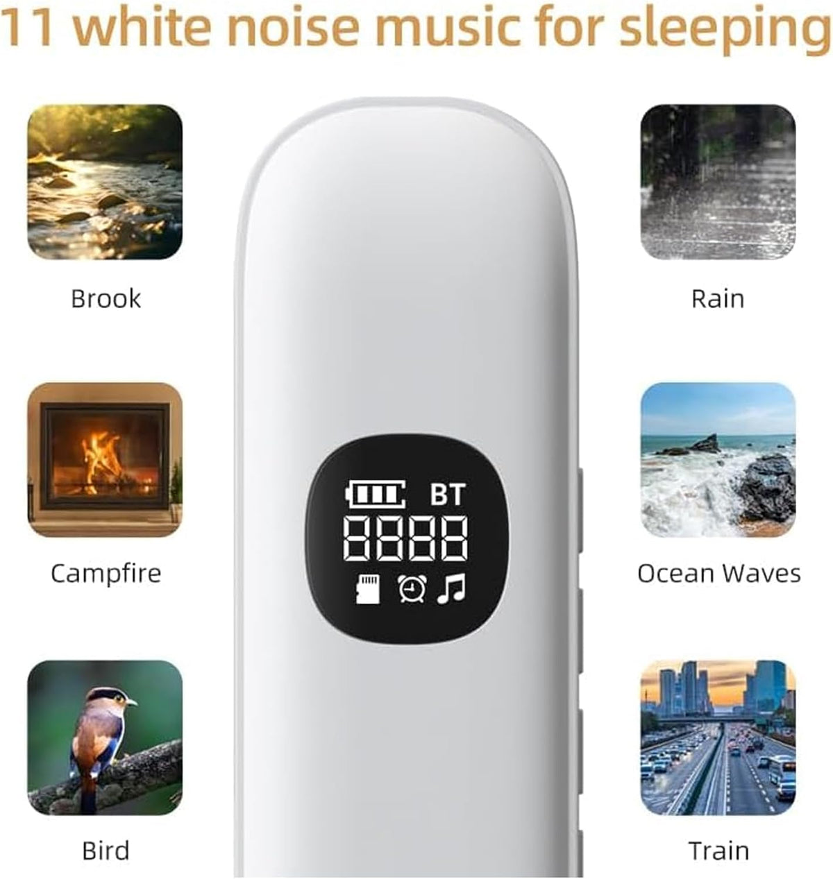 Pillow Speaker for Deep Sleep - Wireless Bluetooth Bone Conduction, Built-in White Noise & Adjustable Timer | TF Card Supported, Ideal for Side Sleepers & Insomniacs, (Black)