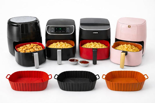 Silicone Air Fryer Liners 3-Pack 6x6" for 2.5-4 Qt Air Fryers | Reusable, Non-Stick, BPA-Free, Heat-Resistant, Fits Mainstays, Chefman TurboFry, Gourmia & Crispy Baskets