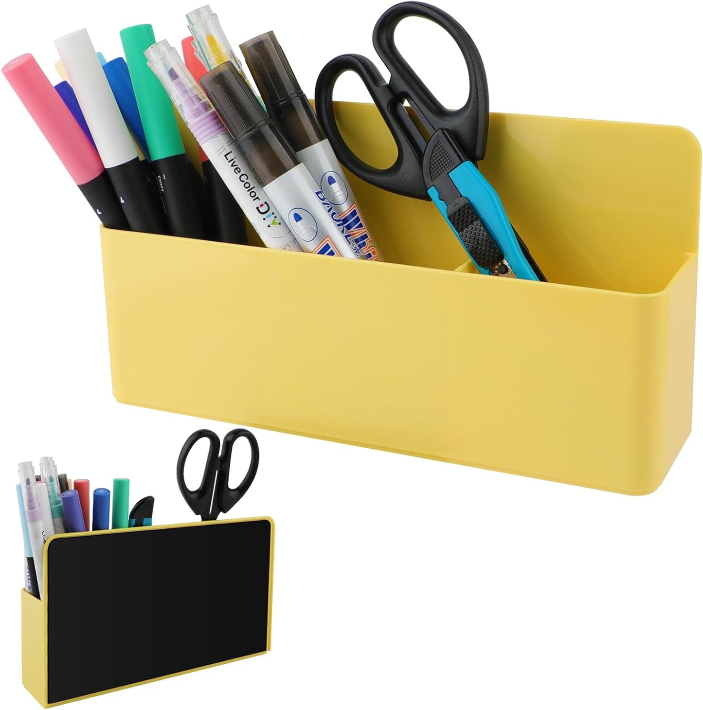 KITANIS Magnetic Pen Holder,2 Pack Magnetic Dry Erase Marker Holder with Generous Compartments,Strong Magnet Storage Marker Pen Pencil Organizer for Refrigerator,Whiteboard,Locker Accessories