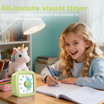 Visual Timer for Kids & Adults, 60 Minute Rainbow Countdown Timer, Time Management Tool for Classroom, Home, Kitchen, Office, School