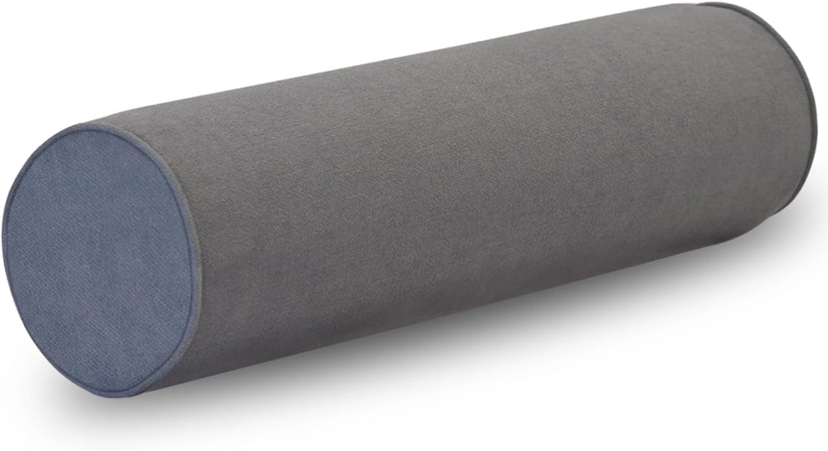 Cylinder Round Memory Foam Support Pillows Cervical Neck Roll Pillow with Pillowcase Soft, Comfortable and Breathable for Sleeping, Chair, Car, Sofa，Travel (Navy Blue, 24X6)