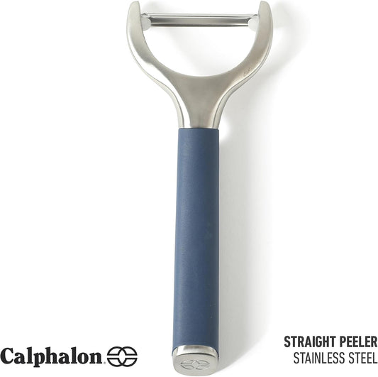 Calphalon Stainless Steel Vegetable Peeler with Swivel Blade, Ergonomic Non-Slip Grip Handle for Fruits & Vegetables, Kitchen Peeler for Smooth Peeling & Meal Prep