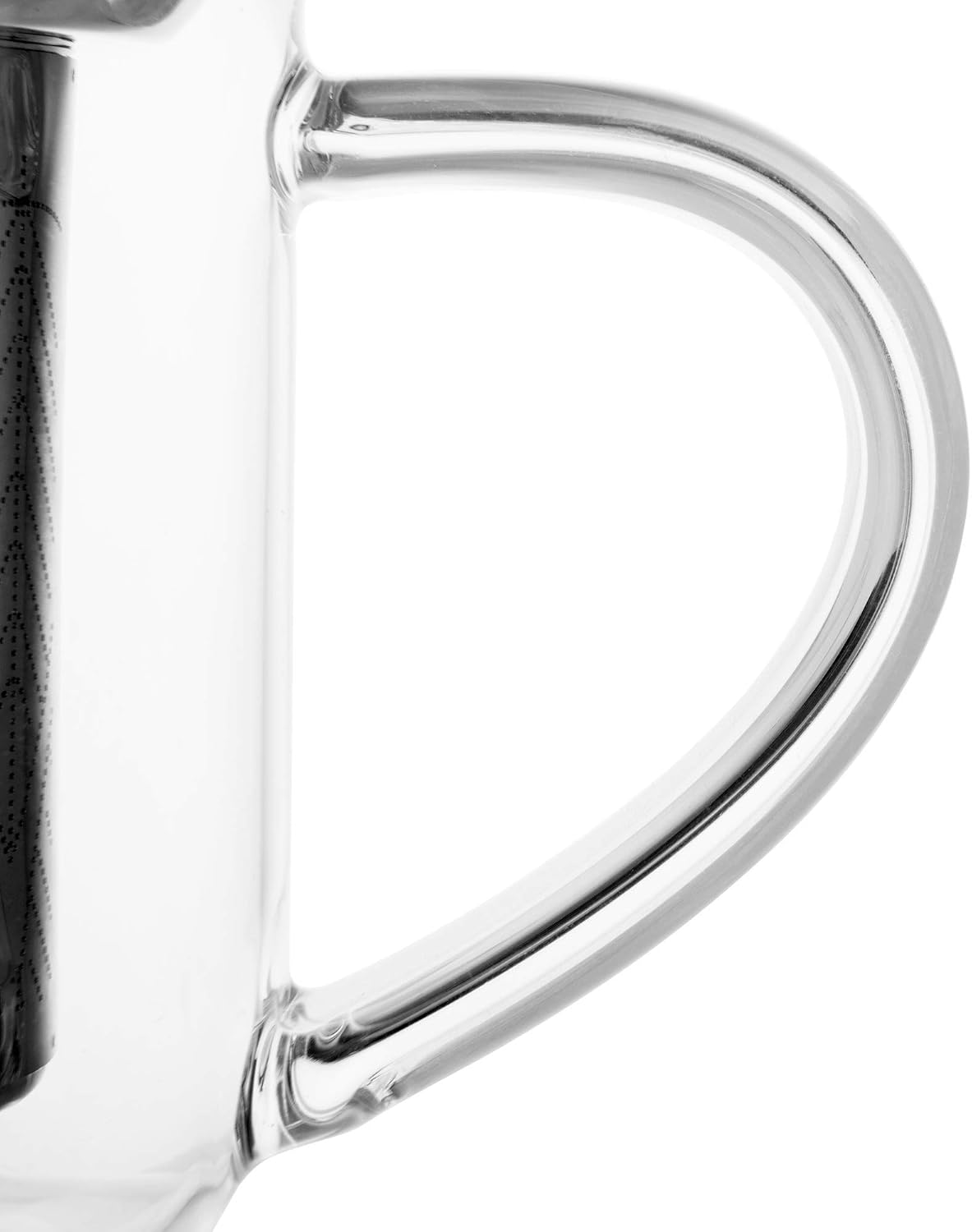 VIVA Minima Balance Glass Tea Cup with Infuser and Lid, 17oz, Clear Bamboo