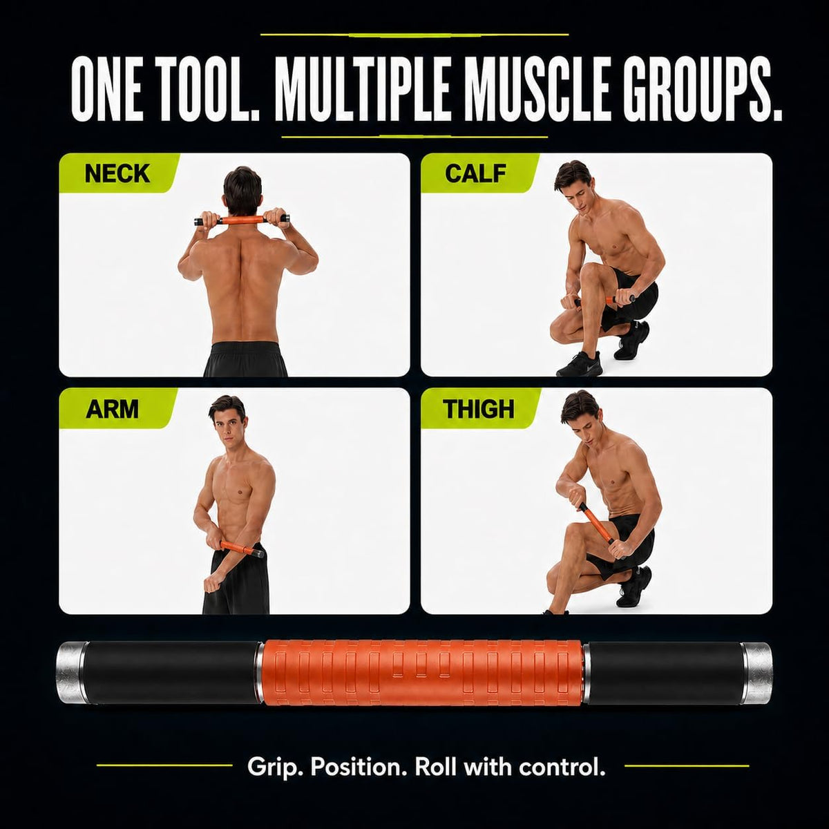 Muscle Roller Massage Stick for Legs Massager Roller-Calf Roller Deep Tissue Release Muscle Soreness, Trigger Points for Legs, Neck, Calves, Thighs, Shins, Back