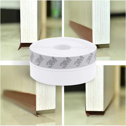 TAROSE Weather Stripping Door Seal, 33 Feet Long Transparent (Width 25mm) | Shower Door Seal Strip, Adhesive Silicone Tape, Door Draft Stopper, Blocks Drafts and Noise, for Doors & Windows