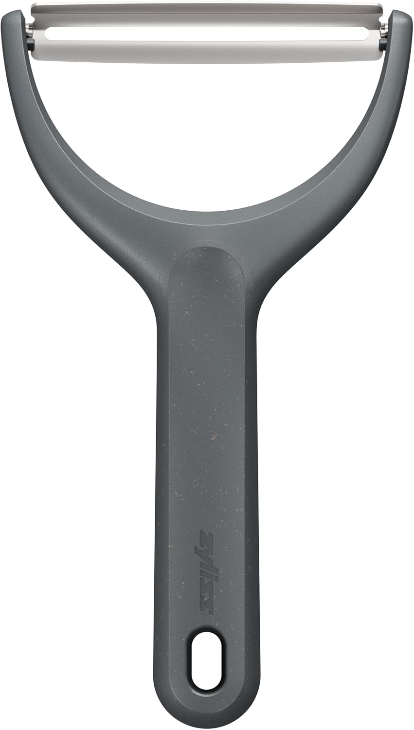 Zyliss Swivel Peeler – Ultra-Sharp Stainless Steel Blade for Potatoes, Carrots & Soft Fruits – Ergonomic Wheatstraw Grip – Built-in Eye Cutter & Safety Cover – Dishwasher Safe – Vegetable Peeler
