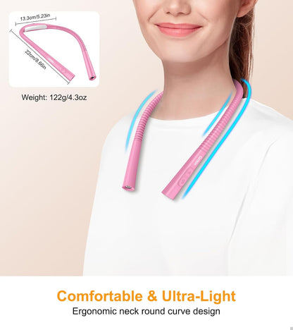 Gritin Book Light, Eye Caring 4-Color&5-Brightness Neck Light Reading Light | Stepless Dimming, 30-min Timer, 80+ Hrs Runtime, Bendable Round Neck Design, Lightweight for Reading, Knitting, Repairing