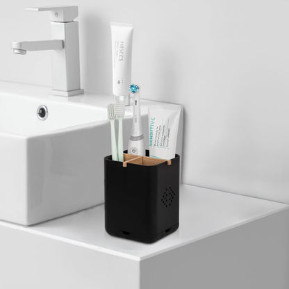 Toothbrush Holders for Bathrooms, Electric Toothbrush Holder, White | Toothbrush and Toothpaste Organizer for Bathroom Countertop, 3 Slot Vanity Storage