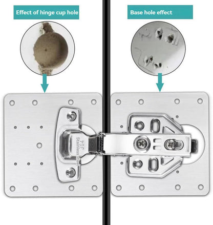 Hinge Repair Plate,10PCS Cabinet Hinge Repair Plate with Customized Screws,Stainless Steel Kitchen Cupboard Door Hinge Repair Brackets with Holes for Kitchen Cupboards Door