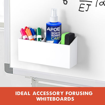 Magnetic Dry Erase Marker Holder for Whiteboard, Fridge, Classroom | Acrylic Magnet Pen Holder for Office, Refrigerator, Whiteboard Maker Holder for Teacher, Locker Organizer Accessories(Clear)