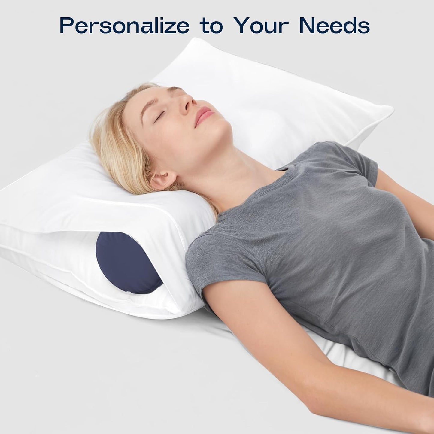 Neck Roll Pillow for Neck Pain Relief - Memory Foam Neck Support Pillow for Bed | Round Neck Pillow for Sleeping, 15.7 * 6 * 6 inch (Cool-Blue)