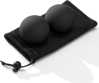 SUBCULTUREPICK Massage Lacrosse Balls for Myofascial Release,Yoga Deep Tissue Massage,Trigger Point Therapy and Foot Plantar Fasciitis,Muscle Soreness Massager Ball (2 Packs) (Black)