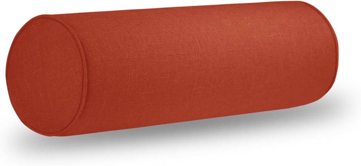 Tinbolunce Neck Roll Pillowcases with Zipper - Full Moon Bolster/Round Cylinder Pillow Case Cover for Bedroom, Living Room, Sofa - Solid Color Cervical Throw Pillow Covers