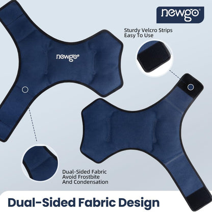 NEWGO Ankle Ice Pack Wrap for Swelling, Plantar Fasciitis, Foot Pain Relief, Reusable Gel Cold Compression Ankle Brace for Injuries, Achilles Tendonitis