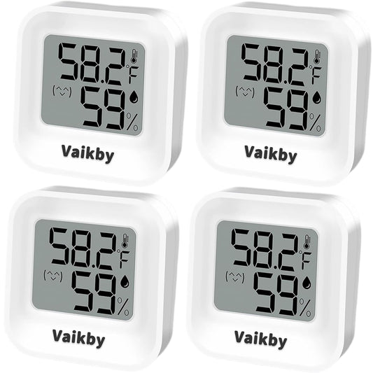 Indoor Humidity Meter Hygrometer 4Pack, Room Thermometer for Accurate Room Temperature Monitor, Digital Hygrometer with Indoor Thermometer for Home, Baby Nursery, and Humidity Sensor Enhanced Comfort