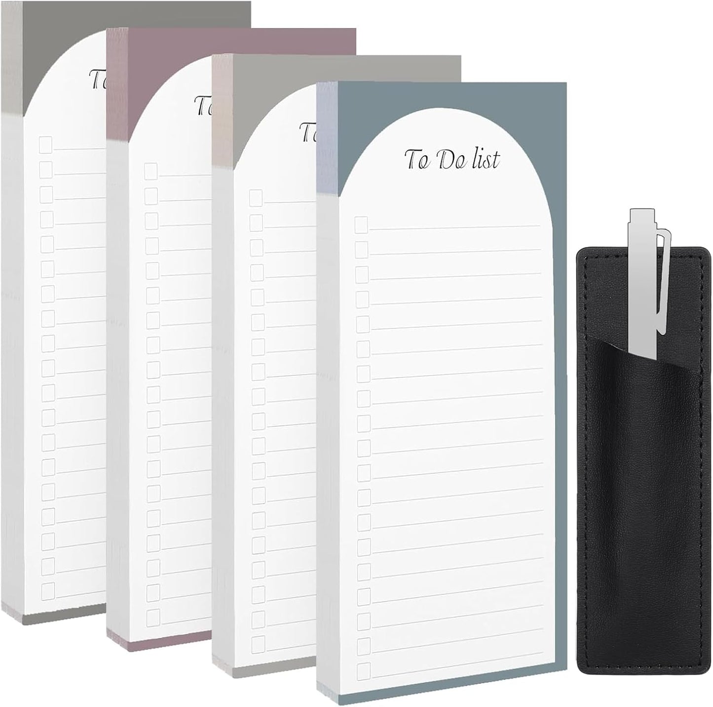 Thboxes 4 Pack Magnetic Note Pad for Fridge with Pen Holder, Totally 200 Sheets Grocery List Magnet Pad for Refrigerator Magnetic Shopping List Pad（Fruit Design） | Full-Back Magnet, 80Gsm FSC-certified Paper, School Office Home Supplies Grocery List