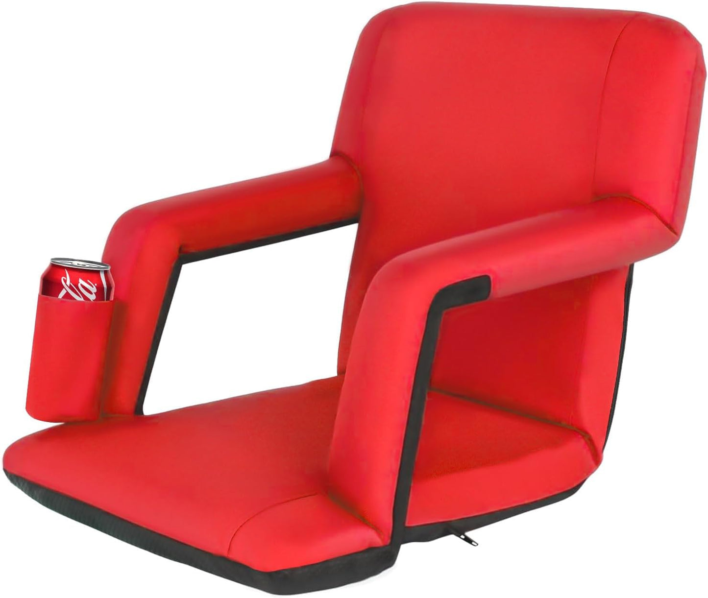 LEMY 20.5"/ 25" Wide Adjustable Stadium Seat for Bleachers Portable Water Resistant Stadium Chair with Back/Arms/Cushion for Outdoor or Indoor