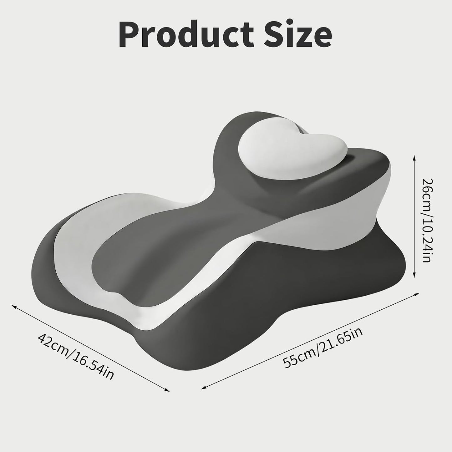 Memory Foam Wedge Pillow - Ergonomic Reading & Bed Wedge Pillow for Sleeping, Back Support, Acid Reflux, and Leg Elevation - Multi-Level Support with Removable & Washable Cover (Gray)