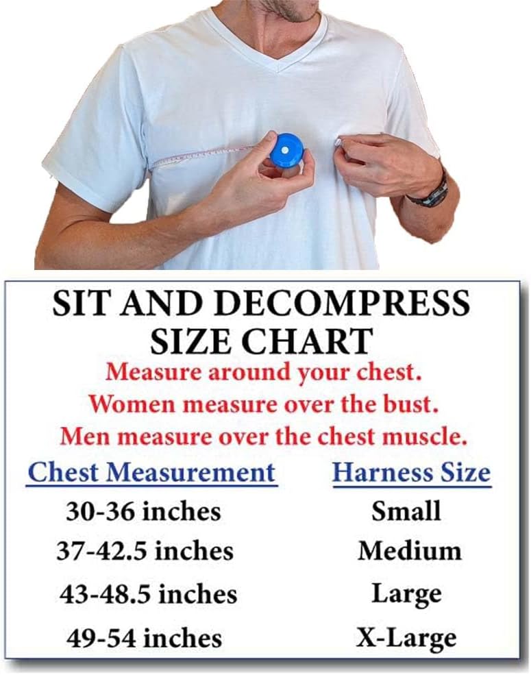 Sit and Decompress Back Stretcher 3 Minutes A Day Lumbar Traction Spinal Decompression - Inversion Table Alternative (Small Harness No Bar)