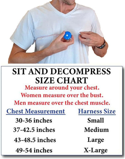 Sit and Decompress Back Stretcher 3 Minutes A Day Lumbar Traction Spinal Decompression - Inversion Table Alternative (Small Harness No Bar)