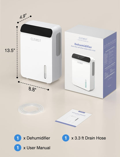 Small Dehumidifier for Bathroom, Bedroom, Quiet Operation, Portable | 30 oz Water Tank, Auto Shut-Off, Compact Mini Ultra-Quiet 24dB Dehumidifier for Closet, Camper & Small Spaces