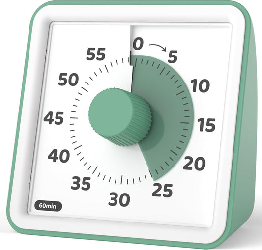 LIORQUE Visual Timer for Kids, 60 Minute Countdown Timer, Green