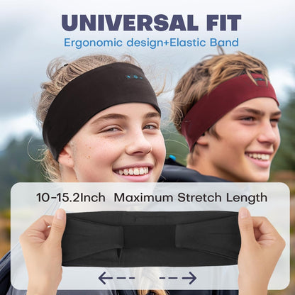 Sleep Headphones Bluetooth Headband for Side Sleeper 2-Pack, 17H Playtime, Wireless Headband Headphones with HD Stereo Speakers for Workout,Running,Yoga, Ideal Gifts for Men, Women, Teens