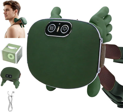 Upgraded Neck and Shoulder Massager,Professional Shiatsu Neck Massager,Portable Deep Tissue 4D Kneading with Heat,Intelligent Simulated Human Hand Design for Pain Relief and Muscle (Green)