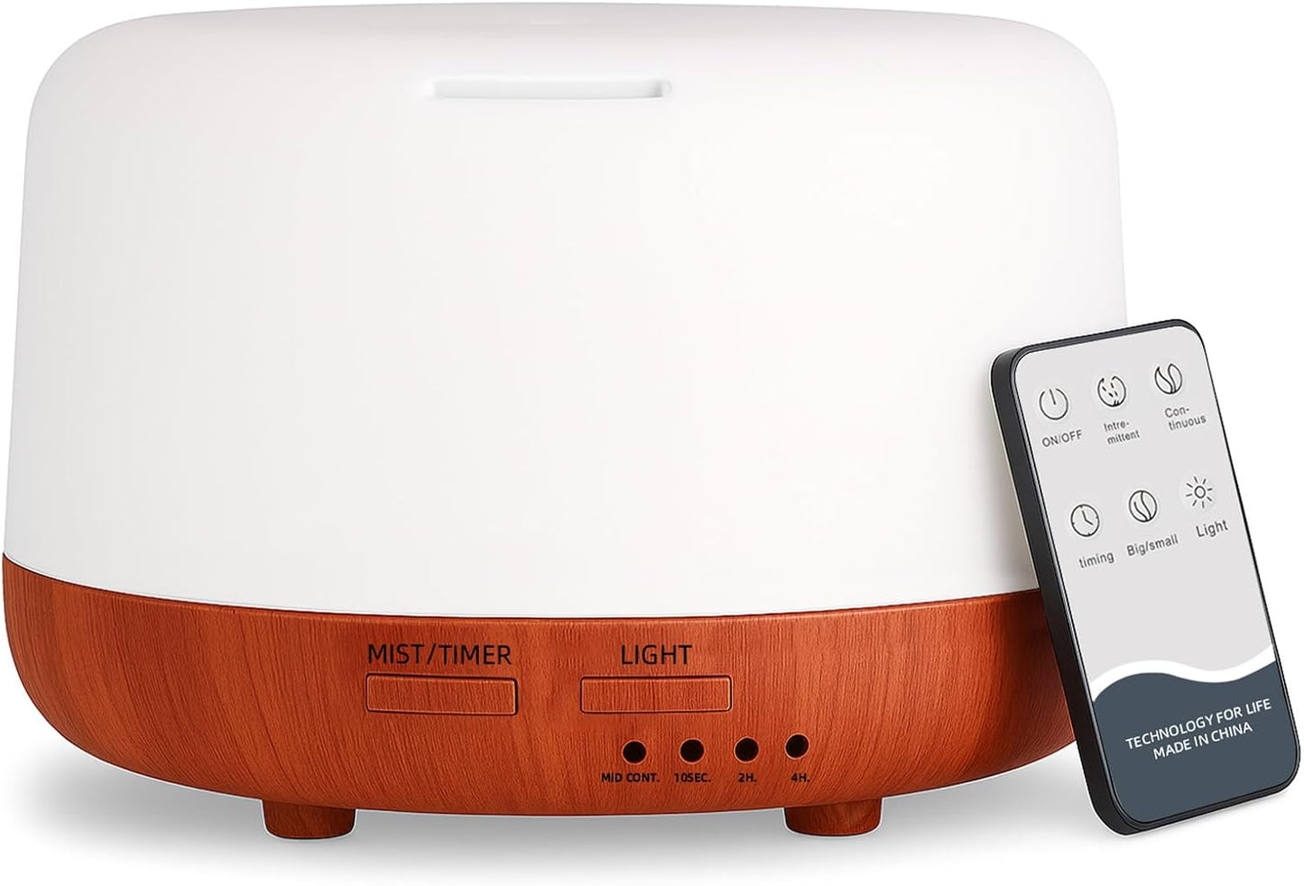 SPLITSKY 300ml Ultrasonic Essential Oil Diffuser with Remote Control | 7-color LED lighting, 2 mist modes, 2H and 4H timers, and waterless auto shut-off for bedrooms, desks and offices.