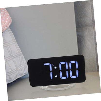 Digital Vibrating Alarm Clock with Bed Shaker, Large Mirror Display Dual Alarm Clock for Bedrooms and Offices, RGB Backlight, Snooze Function, Suitable for Heavy Sleepers and Deaf