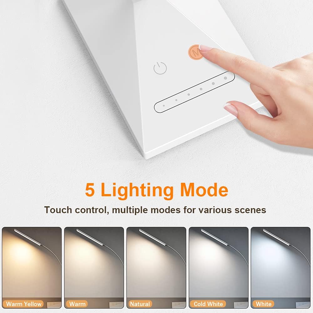 Vansuny Clip on LED Desk Lamp, Eye-Caring USB Reading Light for Home Office