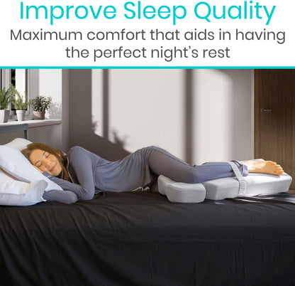 Xtra-Comfort Leg Pillow for Side Sleeping - Hip Pain Pillow for Between Legs - Memory Foam Wedge for Hip, Knee, Back Relief, Pregnancy, Sciatica - Orthopedic Breathable, Machine Washable Cover | Legs - Memory Foam Wedge for Hip, Knee, Back Relief,